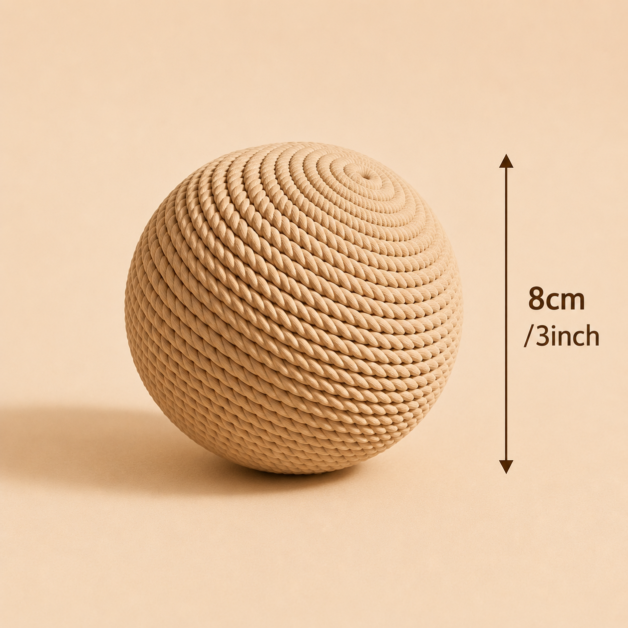 Miauva Play Ball in natural sisal, 8 centimetres wide